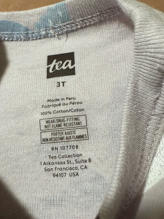 NWT Tea Collection Toddler Girls Unicorn Pajama Top and Pants Set, Size 3T - Picture 2 of 5